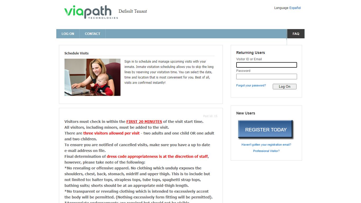 ViaPath Visitor Web 8.0 - visitation.pcsoweb.com